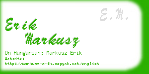 erik markusz business card